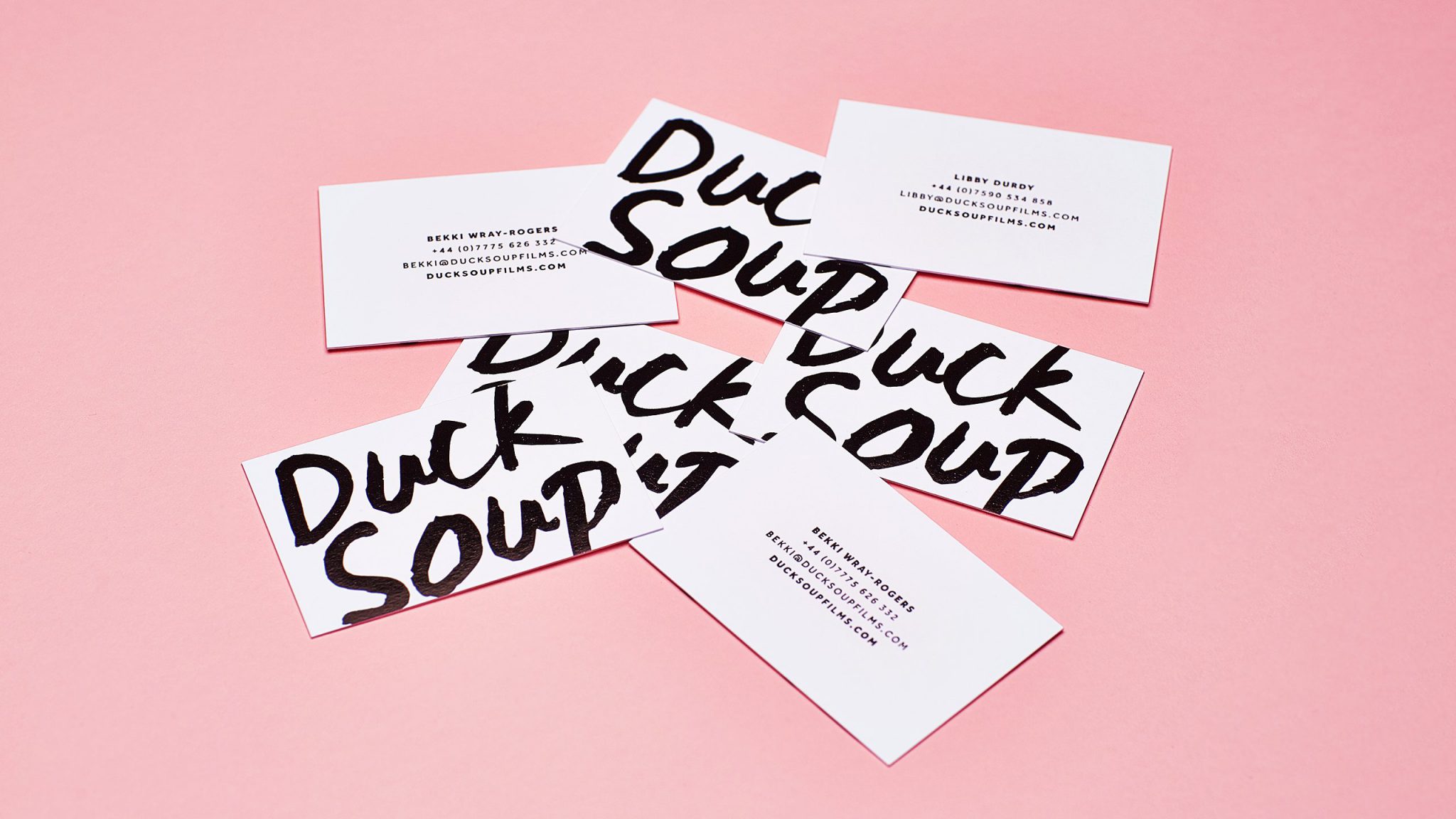 Duck Soup Branding, Business Card Design and Print, Black Foil
